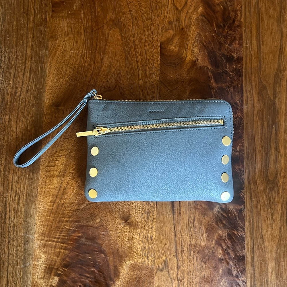 Hammitt Nash Wristlet, Sonnet Grey and Brushed Yellow Gold Hardware